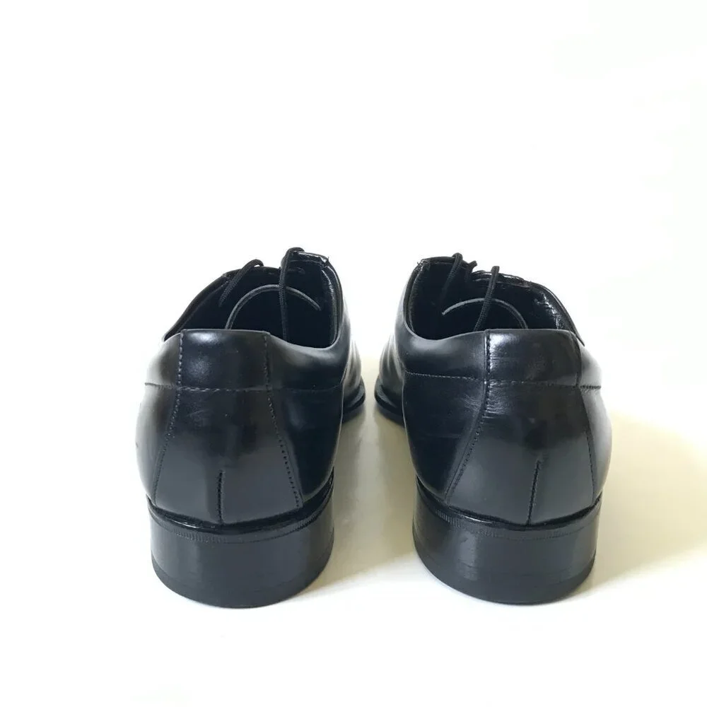 Johnson & Murphy Lace Up Loafers Dress Shoes Mens 7.5 Leather Tux Plain Toe
